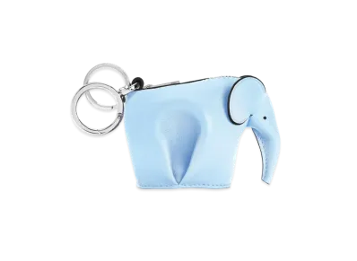 LOEWE Elephant Charm In Classic Calfskin "Light Blue"