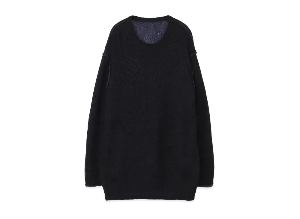 Yohji Yamamoto Pour Homme 3G PLAIN STITCH RIB REVERSIBLE ROUND NECK "Black"