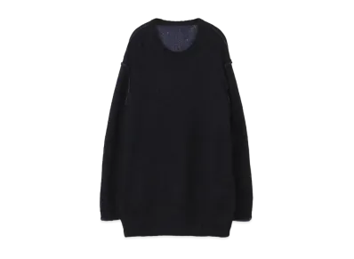 Yohji Yamamoto Pour Homme 3G PLAIN STITCH RIB REVERSIBLE ROUND NECK "Black"