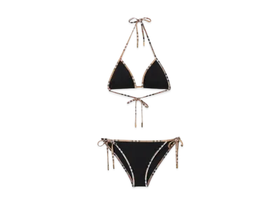 Burberry Check Trim Triangle Bikini "Black"