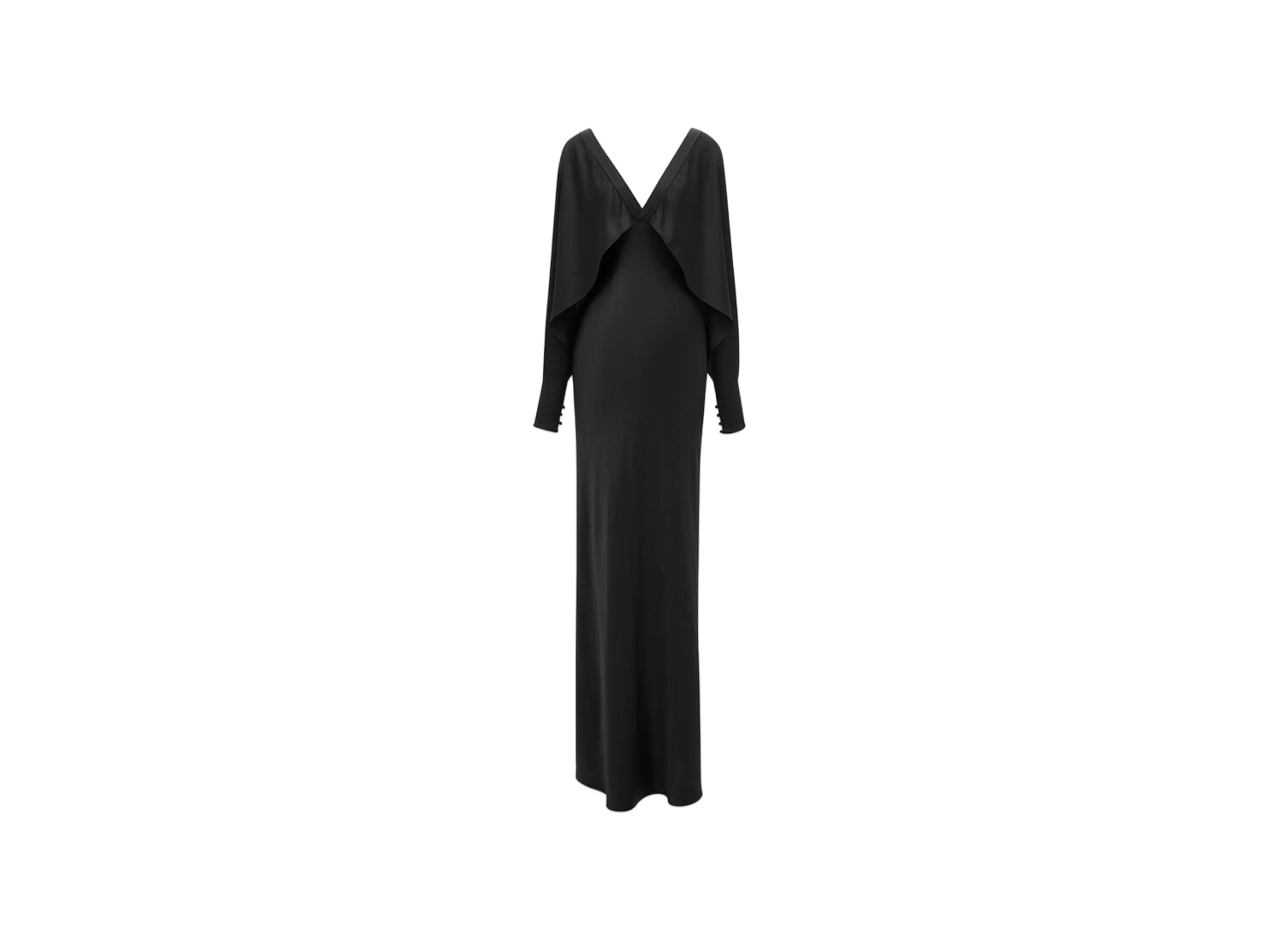 Saint Laurent Women's Batwing Dress in Silk Satin "Black"