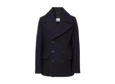 Burberry Men's Wool Blend Pea Coat "Navy"
