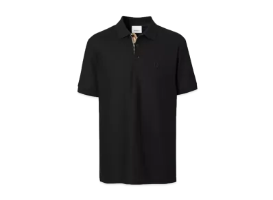 Burberry Men's Monogram Motif Cotton Polo Shirt "Black"