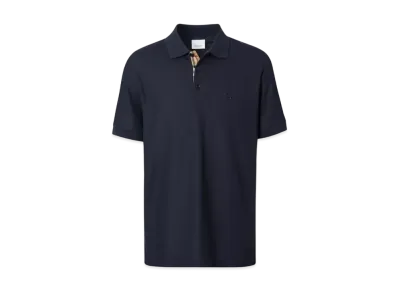Burberry Men's Monogram Motif Cotton Pique Polo Shirt "Navy"