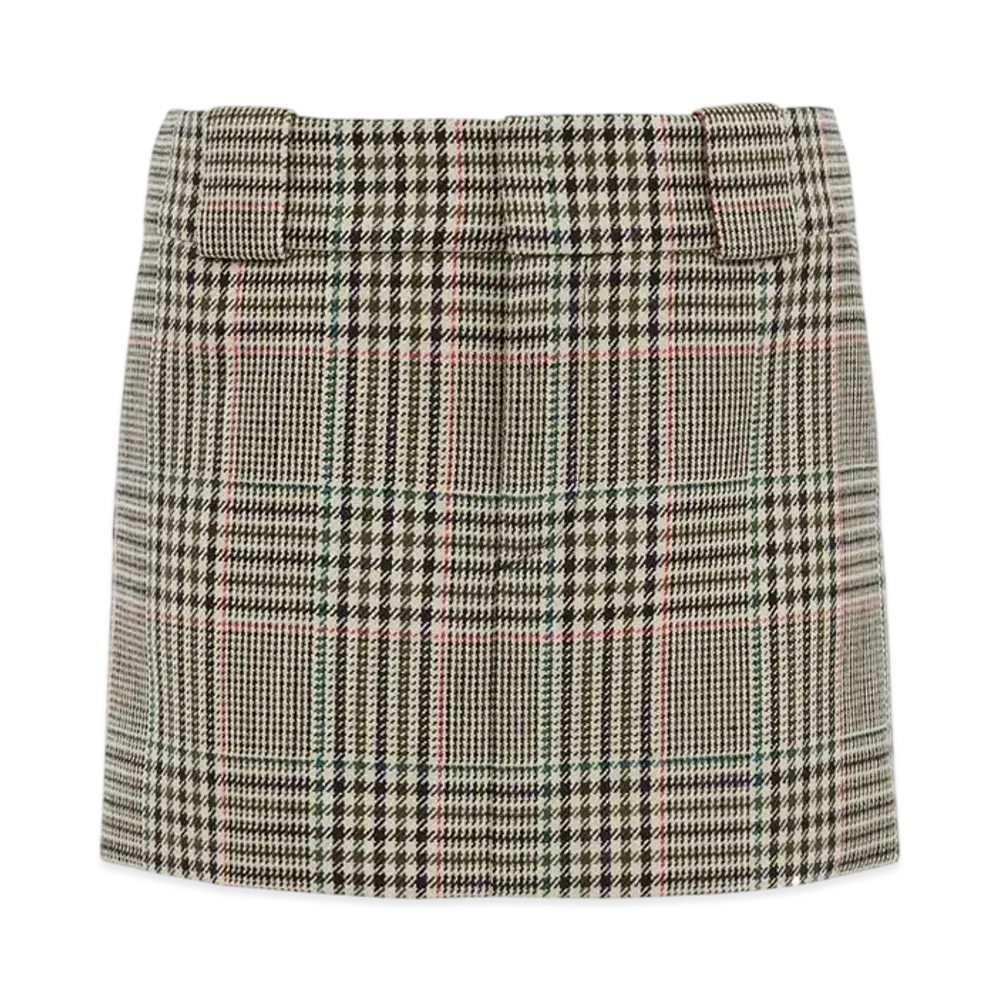 Chloe Tailored Mini Skirt In Prince Of Wales Wool "Multicolour"