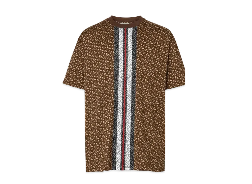 バーバリー メンズ ムーンリー モノグラムモチーフ Tシャツ "ブライドルブラウン" 80182391