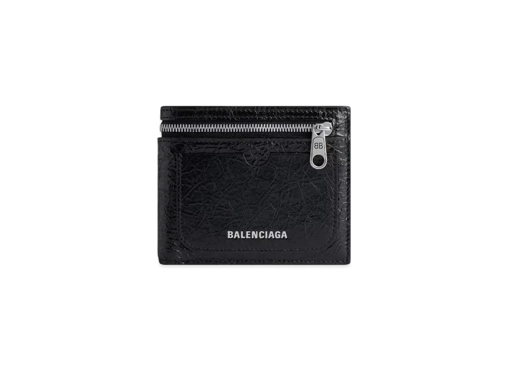 BALENCIAGA Superbusy Square Folded Wallet "Black"