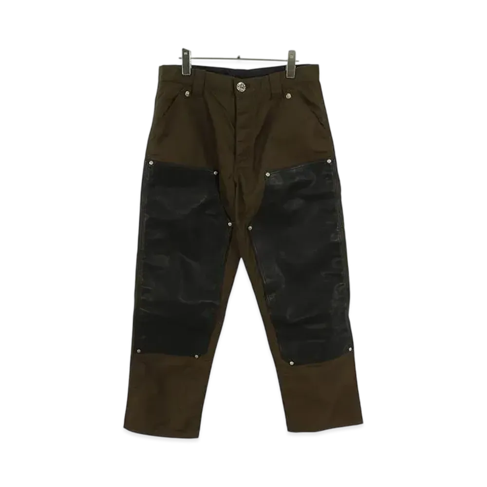 Chrome Hearts Cemetery Cross Patch Double-Knee Carpenter Pants "Brown"
