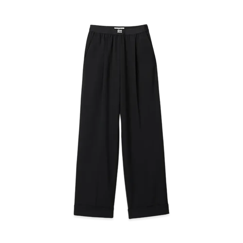 MIU MIU Women's Grain De Poudre Pants "Black"