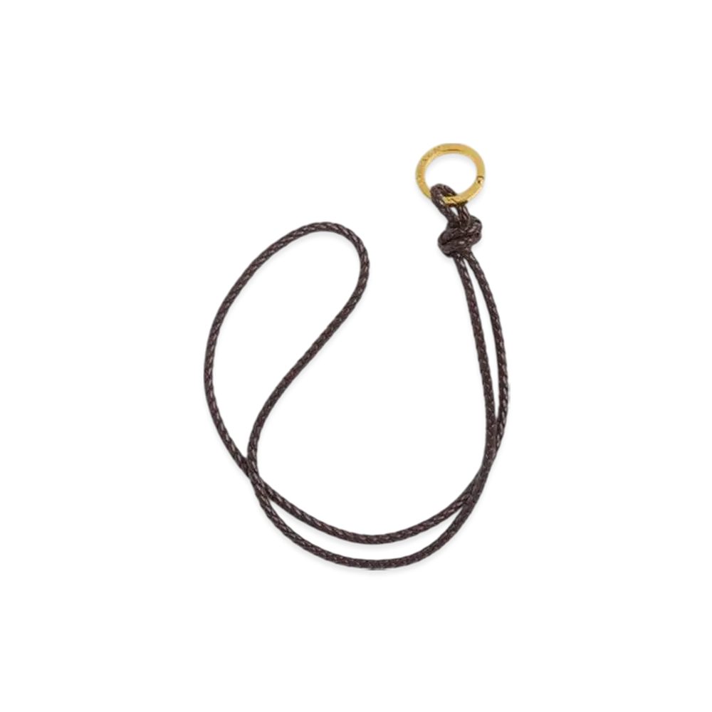 Bottega Veneta Intrecciato Long Key Ring "Fondente"