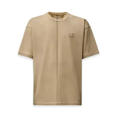 C.P. Company 24/1 Jersey Short Sleeve Printed Logo T-Shirt "Pistachio Shell Beige"