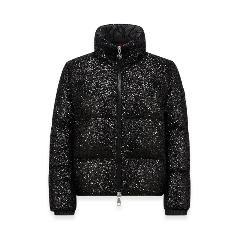 MONCLER Anternes Sequin-Embroidered Short Down Jacket "Black"