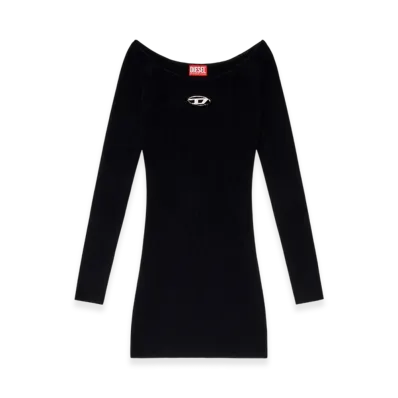 Diesel M-Vera Off-The-Shoulder Dress In Ribbed Knit "Black"