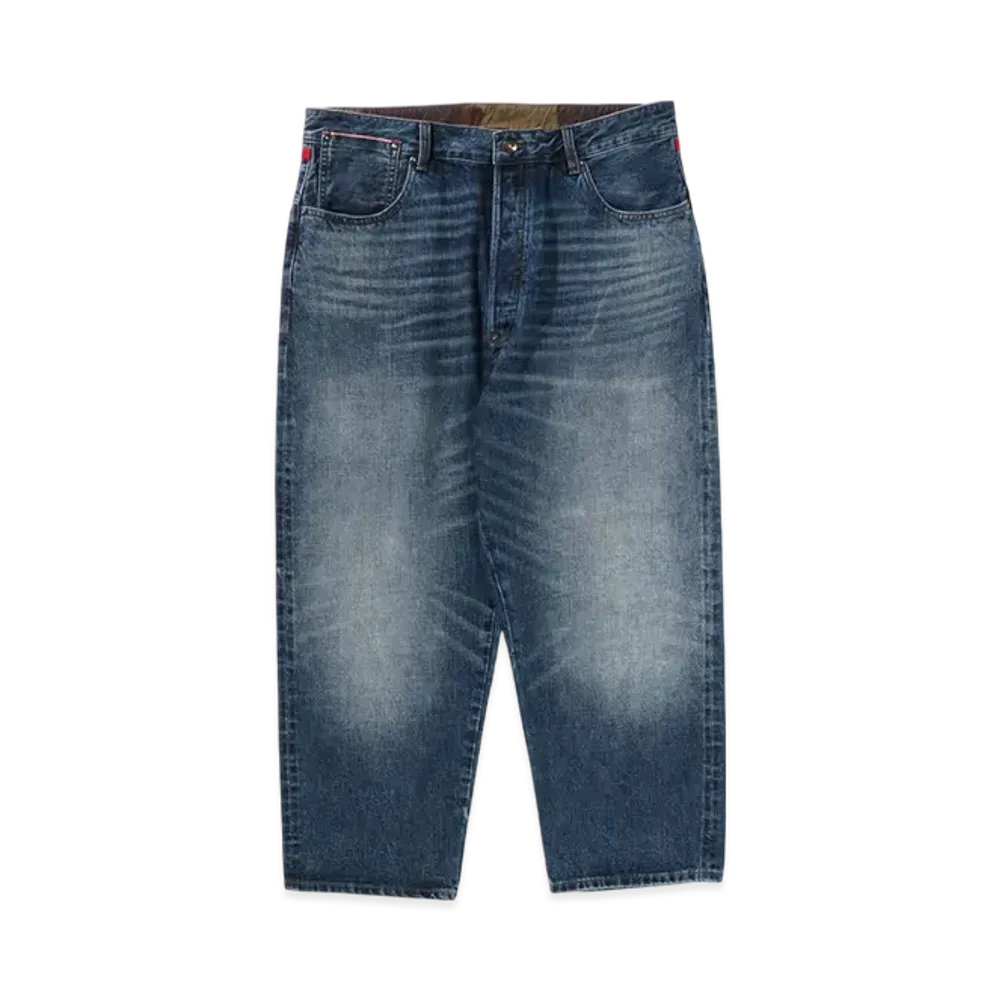 A BATHING APE Taper Front Denim Pants "Lightindi"