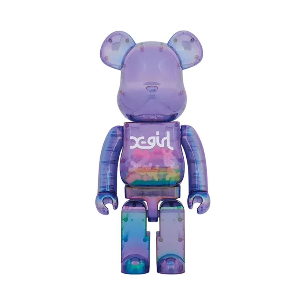 Bearbrick X-girl CLEAR PURPLE 1000%