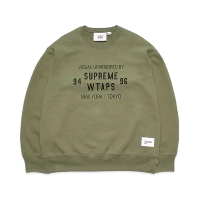 Supreme x WTAPS Crewneck "Light Olive"