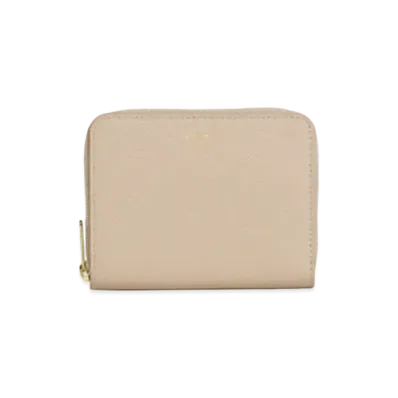 CELINE Compact Zipped Wallet in Grained Calfskin "Nude"