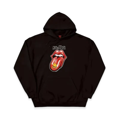 Geeks Rule x The Rolling Stones Silkscreen Printing Sweat Hoodie "Black"