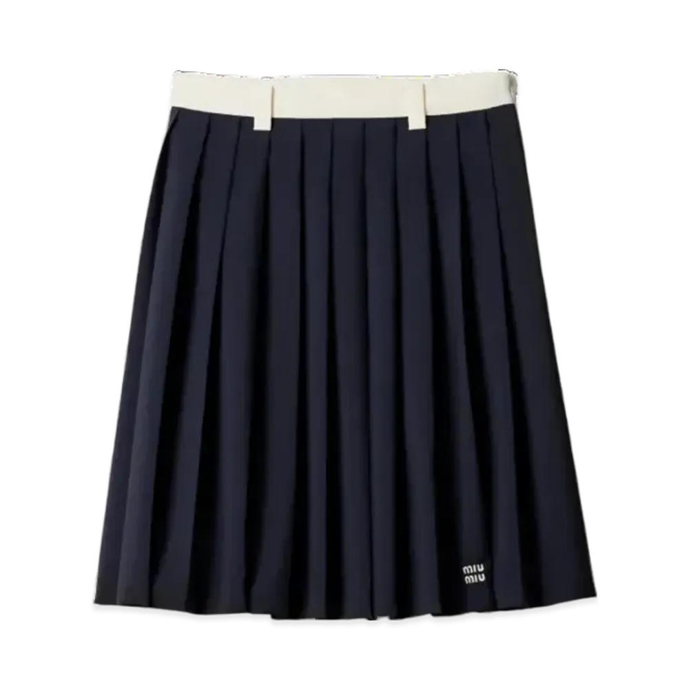 MIU MIU Women's Kid Mohair Skirt "Navy"