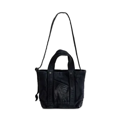 NICENESS M.Lesh Aged-Effect Shoulder Tote Bag-Mini "Black"