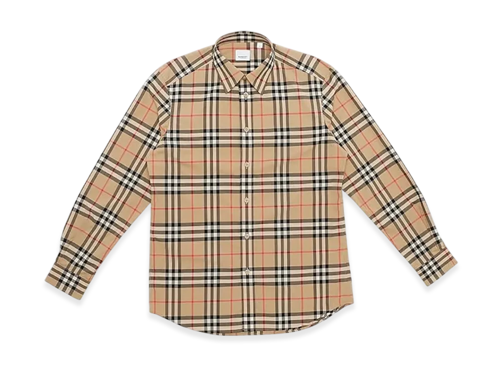 Burberry Vintage Check Cotton Poplin Shirt "Beige"