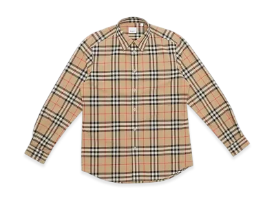 Burberry Vintage Check Cotton Poplin Shirt "Beige"
