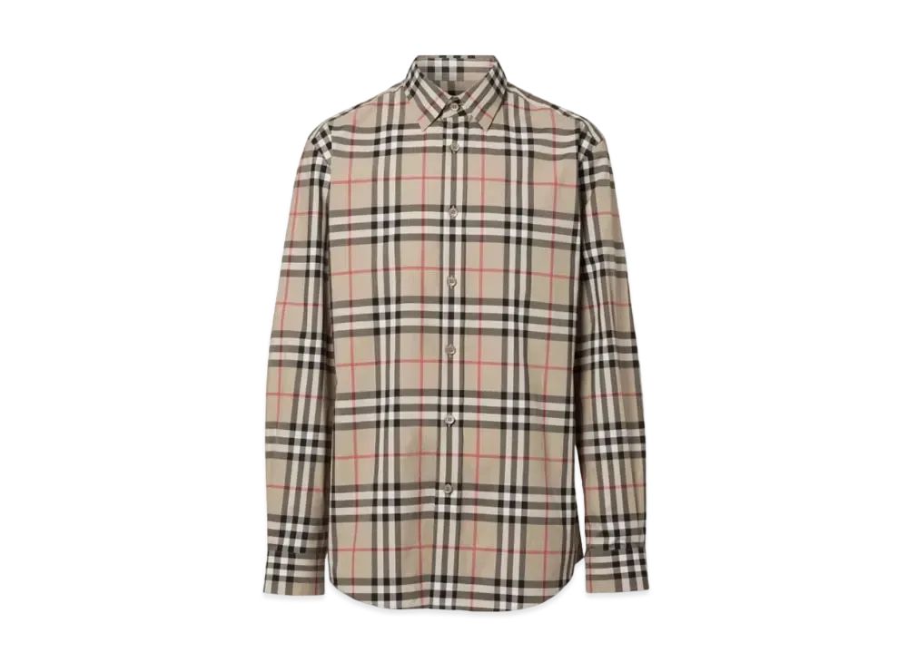 バーバリー メンズ チェック コットンシャツ 