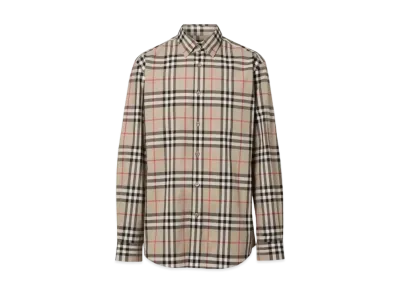 Burberry Men's Check Cotton Shirt "Archive Beige"