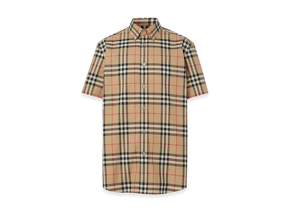 Burberry Embroidered Poplin Shirt "Checked"