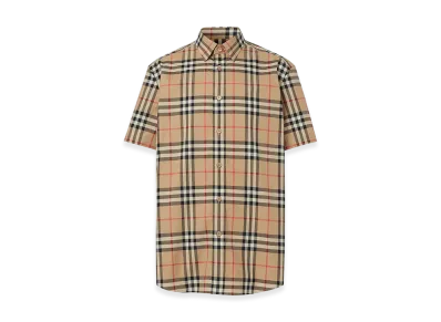 Burberry Embroidered Poplin Shirt "Checked"