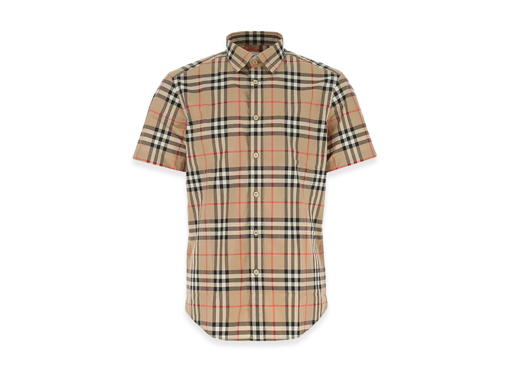 Burberry Embroidered Poplin Shirt "Checked"