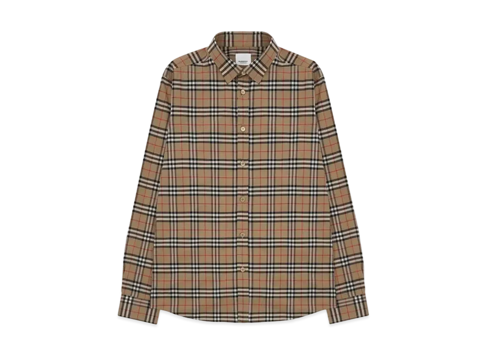 Burberry Men's Simpson Check Shirt "Archive Beige"