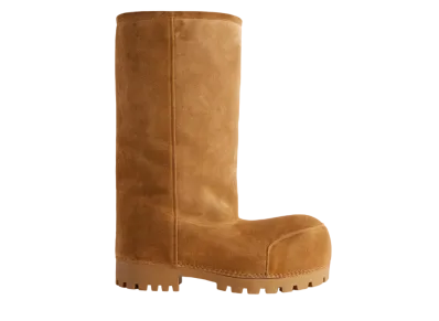 BALENCIAGA Women's Alaska Fur High Boot "Brown"