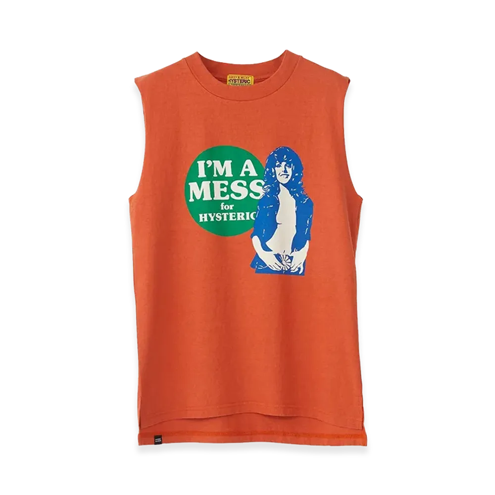 HYSTERIC GLAMOUR Women's I'm A Mess Hys Sleeveless Top "Orange"