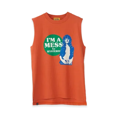 HYSTERIC GLAMOUR Women's I'm A Mess Hys Sleeveless Top "Orange"