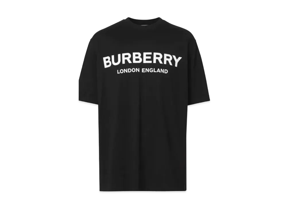 バーバリー メンズ ロゴプリント コットンTシャツ "ブラック" 80260161