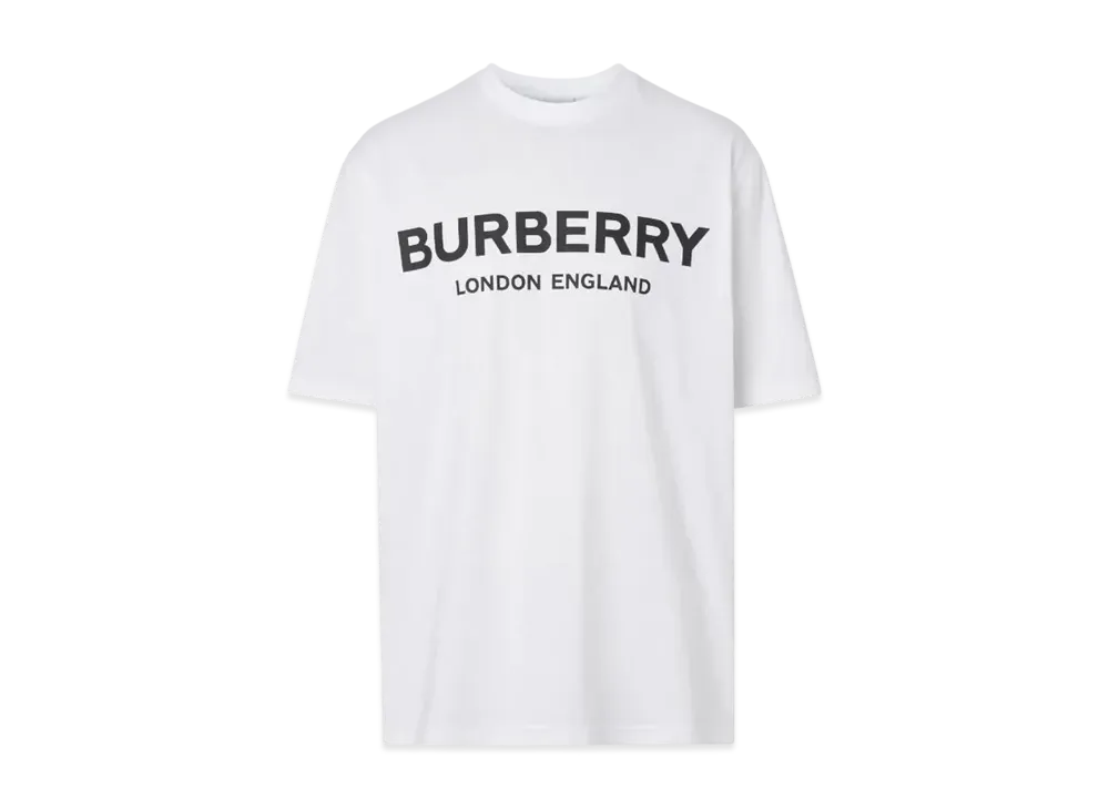 バーバリー メンズ ロゴプリント コットンTシャツ "ホワイト" 80260171