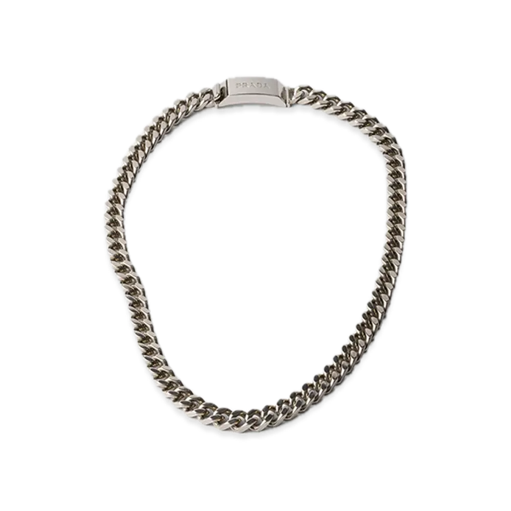 PRADA Silver Chain Necklace "Antique Silver"