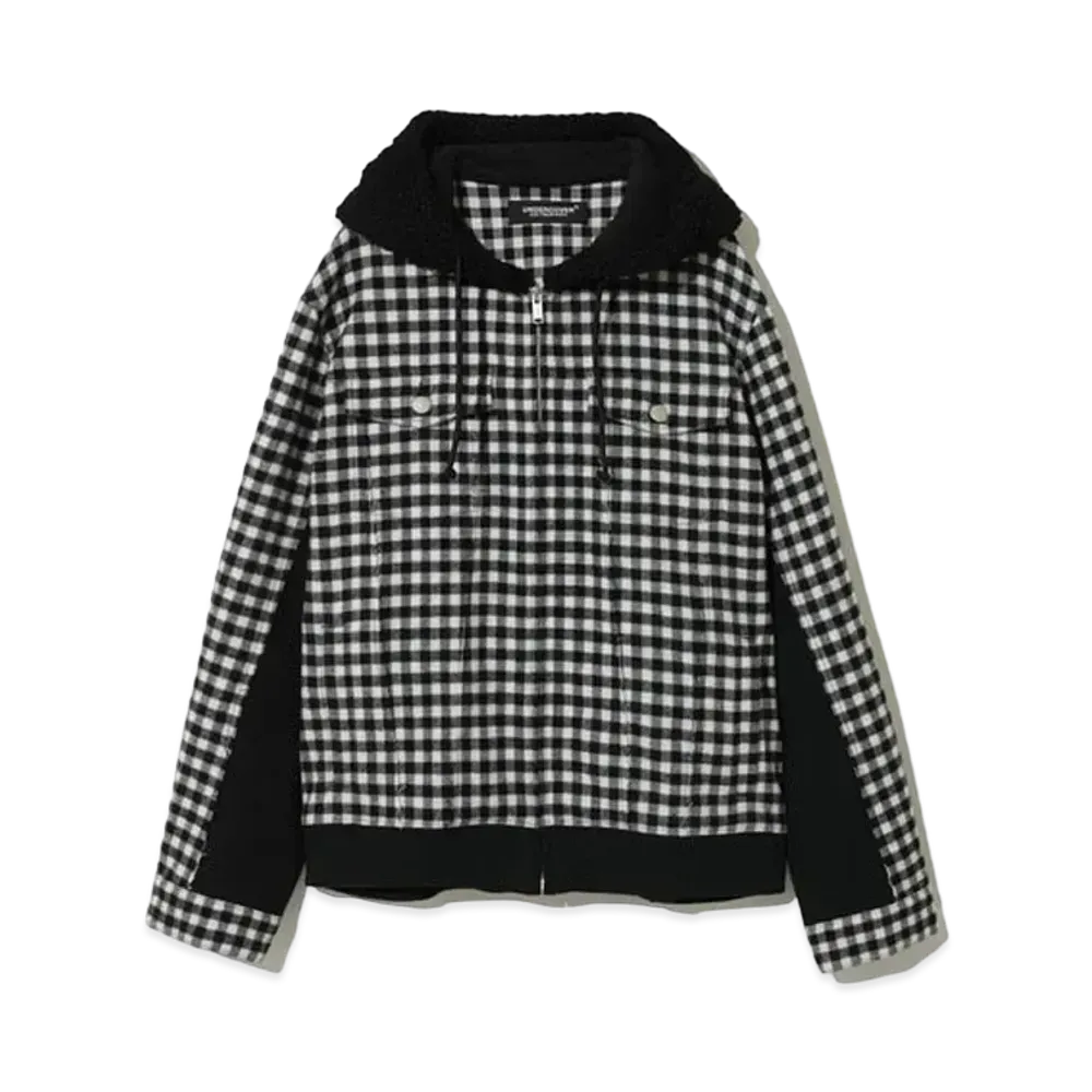 UNDERCOVER Wool Blend Zip-Up Hoodie "Black CK"