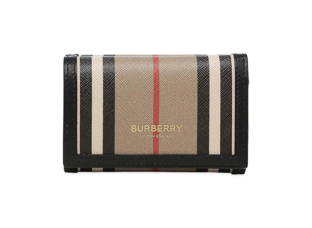バーバリー アイコンストライプ ミニウォレット "ベージュ" 8027294