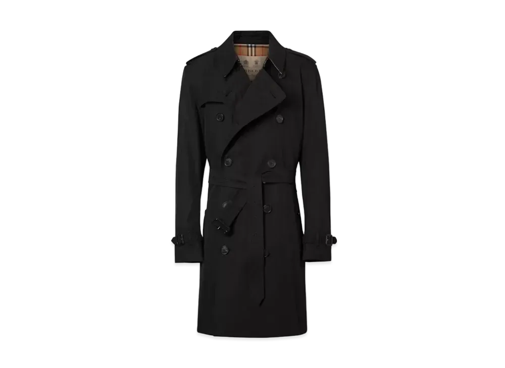 Burberry Men's Mid Length Kensington Heritage Trench Coat "Black"
