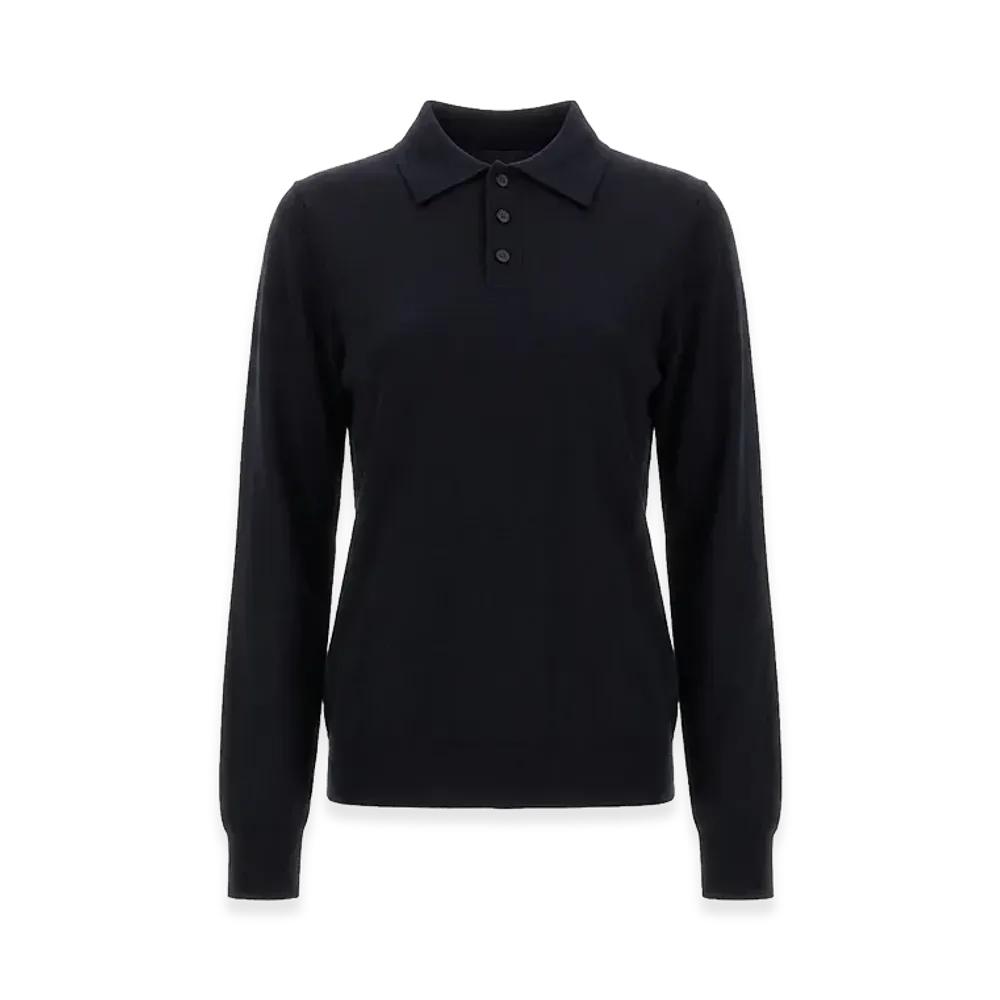 Maison Margiela Women's Wool Polo. "Blue"