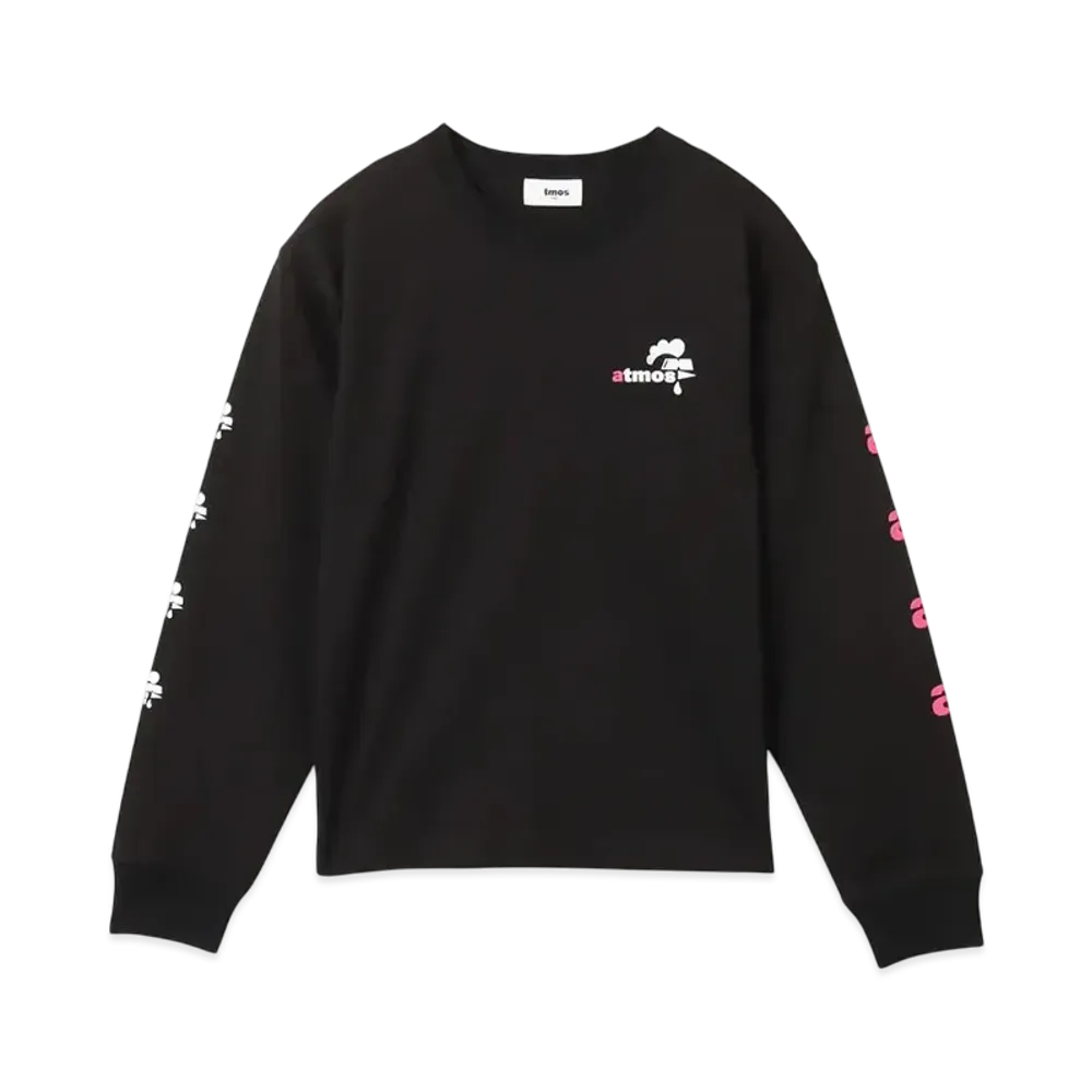 atmos pink x MONICHIKI HOUSE AM Logo L/S T-Shirt "Black"