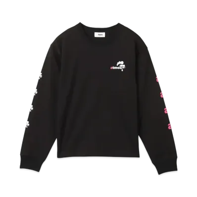 atmos pink x MONICHIKI HOUSE AM Logo L/S T-Shirt "Black"