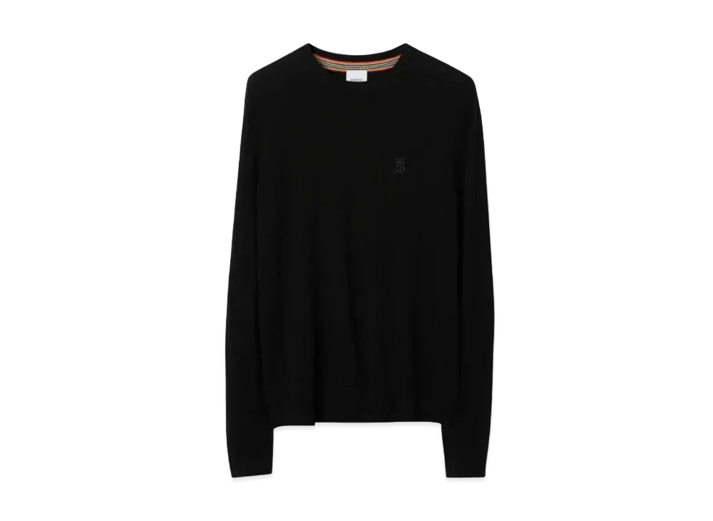 Burberry Men's Monogram Motif Cashmere Sweater "Black"