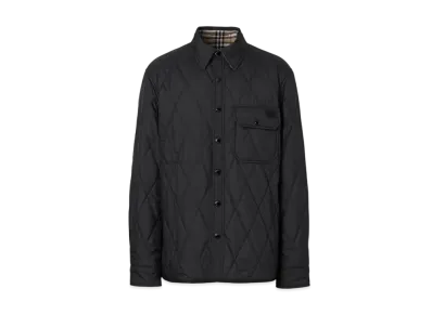 Burberry Men's Cresswell Reversible Quilted Shirt Jacket "Black"