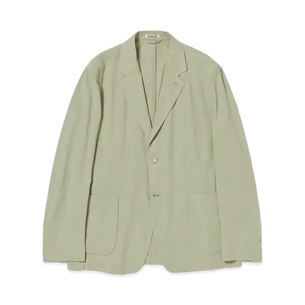 AURALEE Hard Twist Cotton Silk Viyella Jacket "Sage Green"