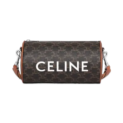 CELINE Cylinder Bag In Triomphe Canvas "Tan"