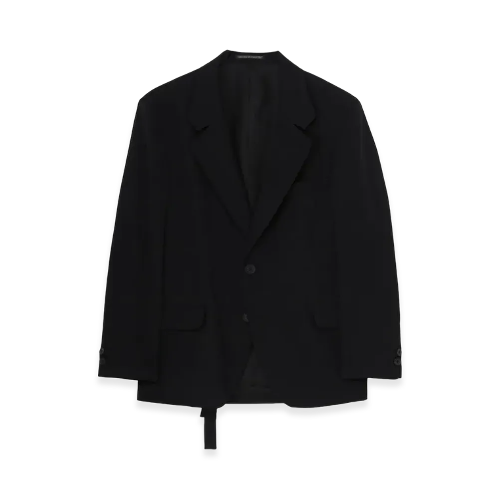 Yohji Yamamoto POUR HOMME Wool Gabardine Inner Belt Jacket "Black"