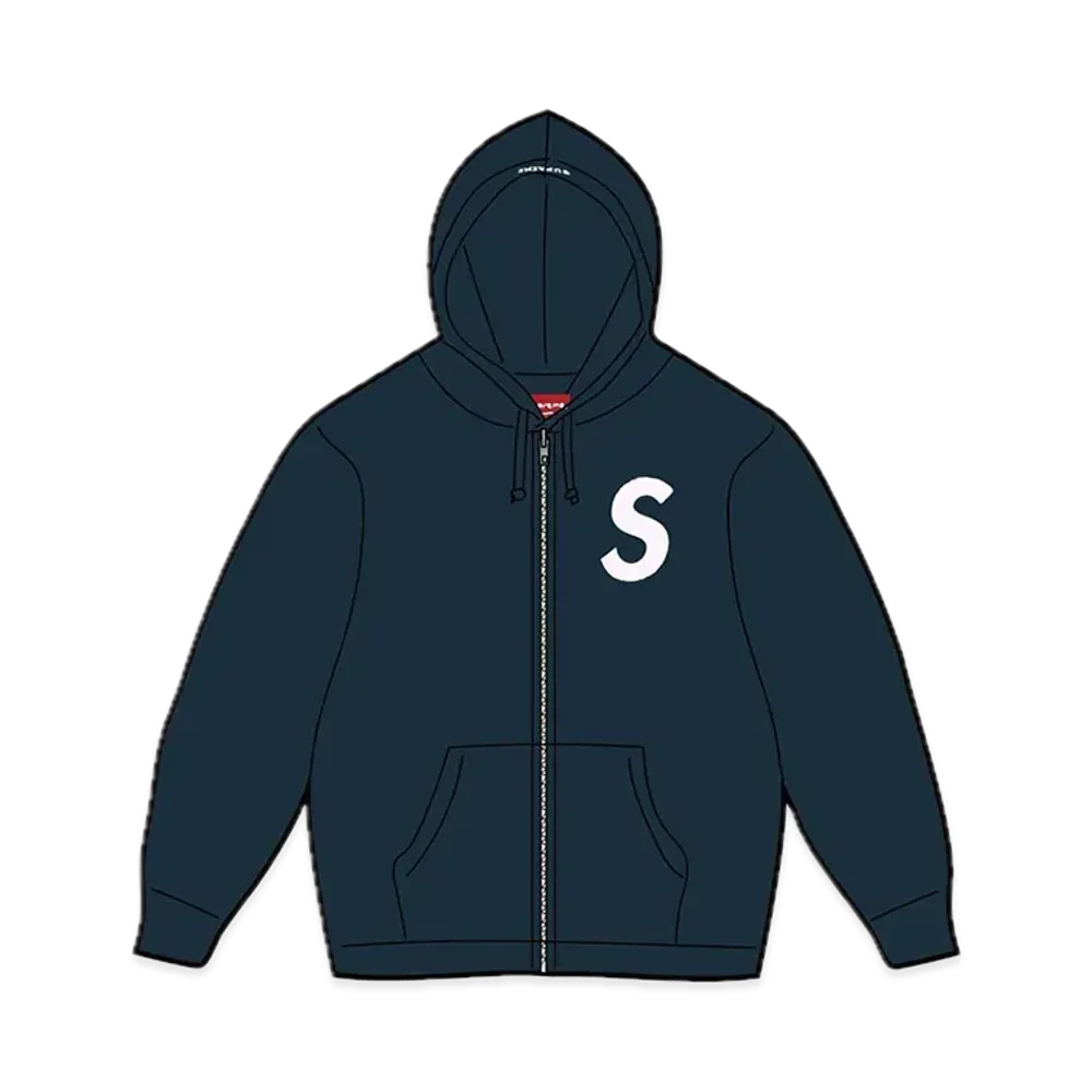 シュプリーム S ロゴ ジップ アップ フーディー スウェットシャツ "ネイビー" (23FW)